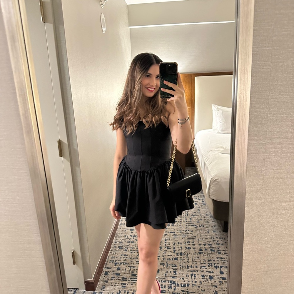 Zara Black Satin Dress